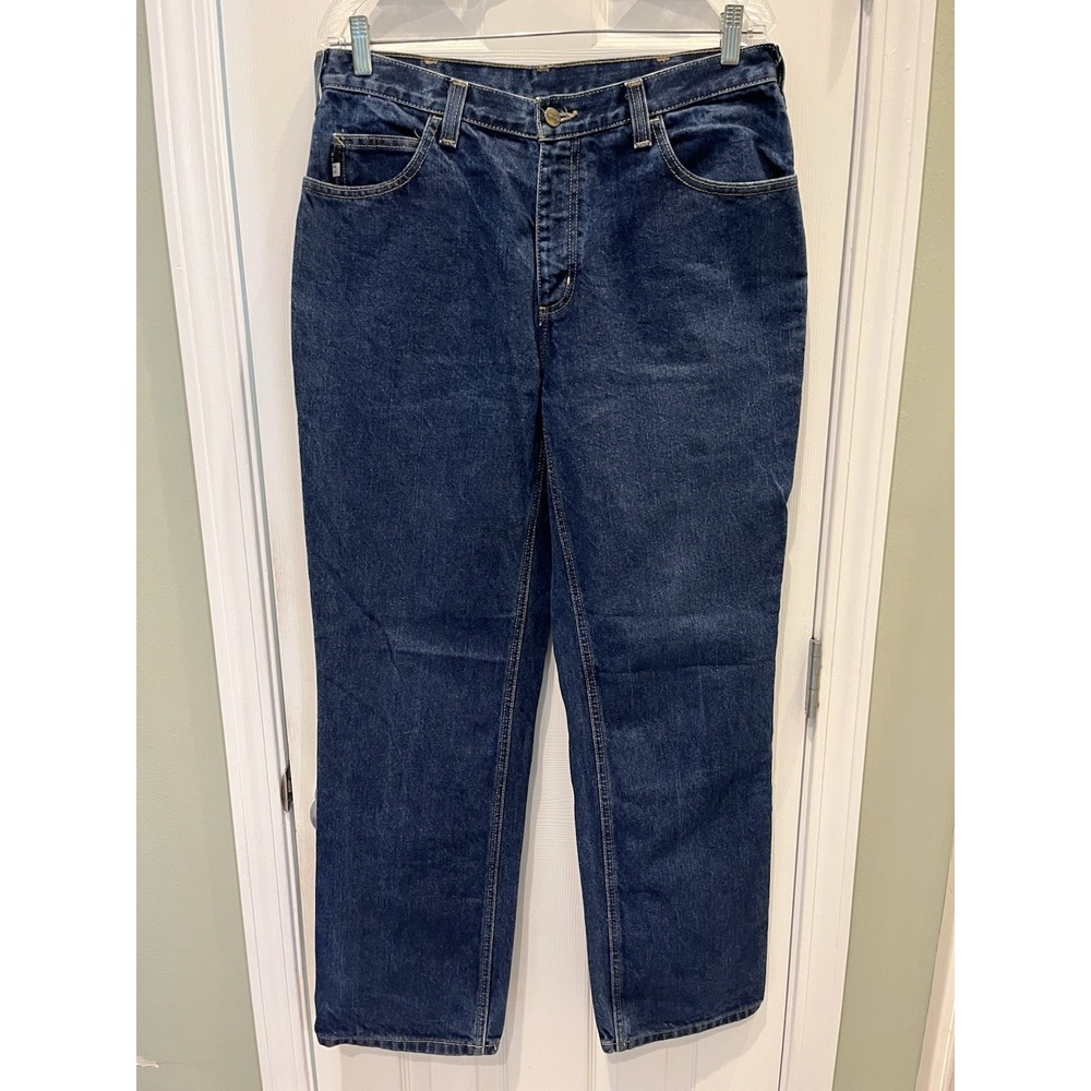 Carhartt FR Relaxed Flame Resistant Jeans Mens 34x32 Blue Dark Wash Denim 280-83
